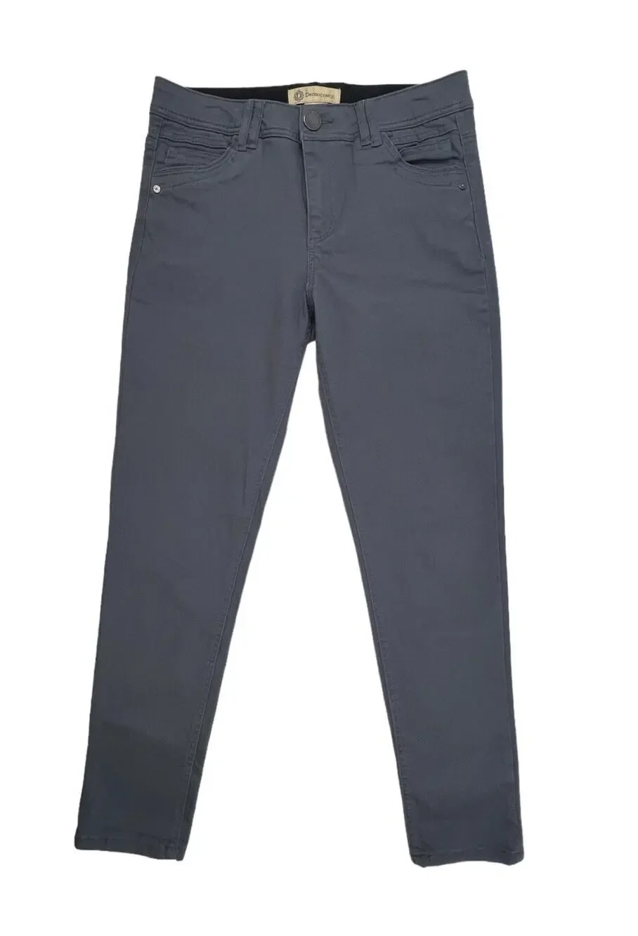 Democracy Womens Pants 8 Gray Mid-Rise Ab Technology Freedom Ankle Skimmer